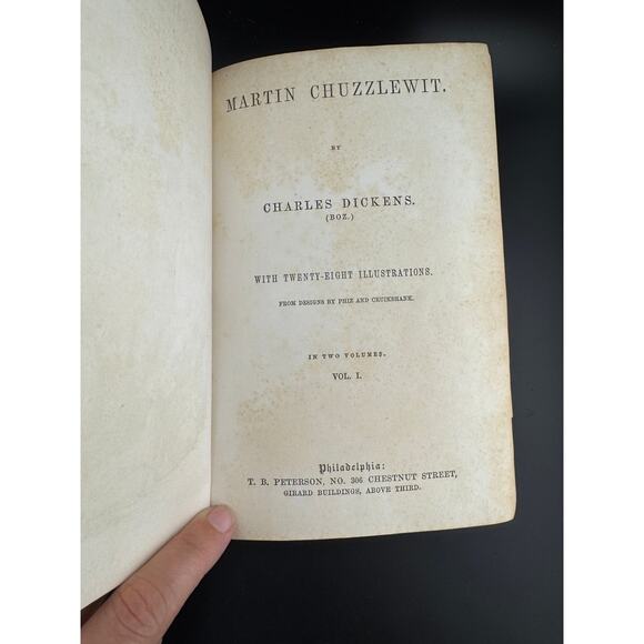 Charles Dickens "Martin Chuzzlewit - Volume I" The Peterson's Duodecimo Edition - Picture 10 of 13